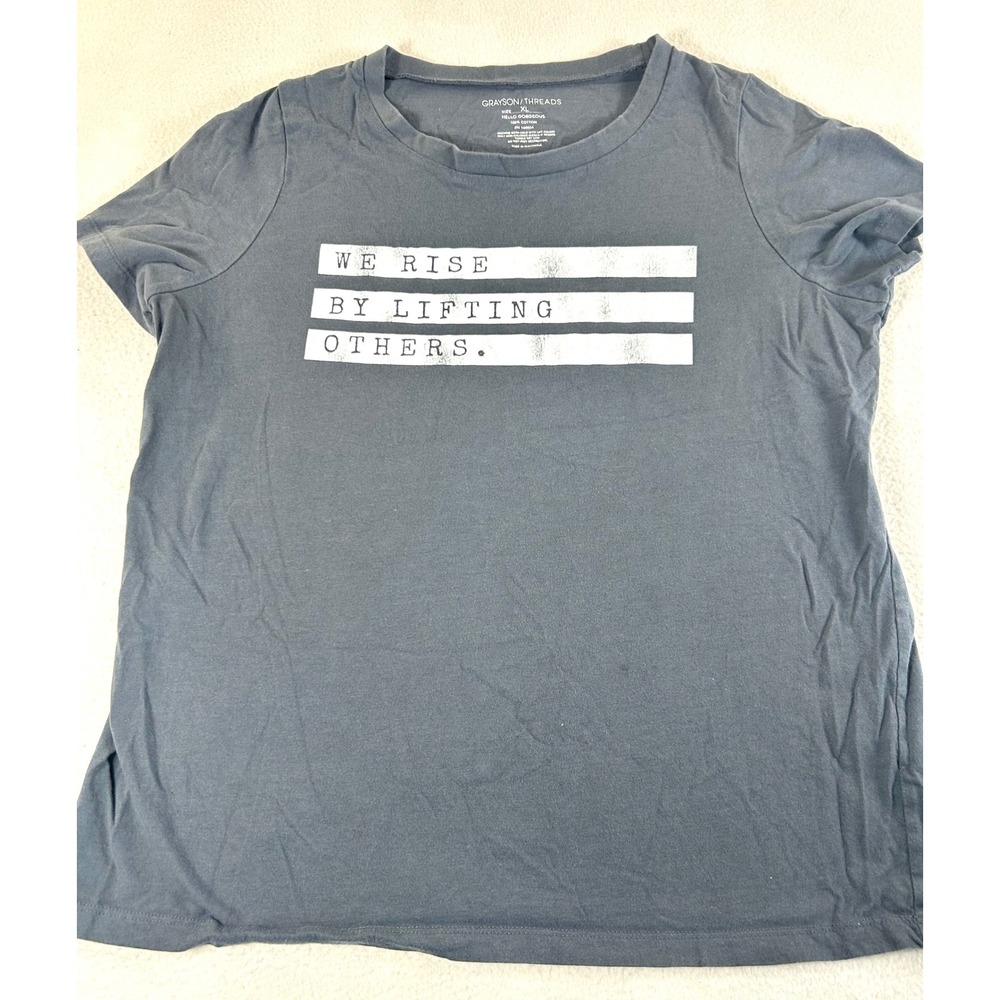Grayson Threads T-Shirt Women XL Gray We Rise By‎ Lifting Others Graphic Tee
